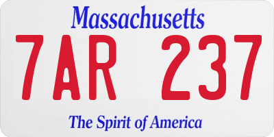 MA license plate 7AR237