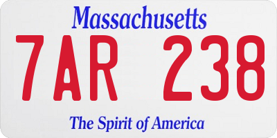 MA license plate 7AR238