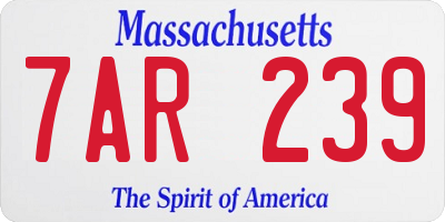 MA license plate 7AR239
