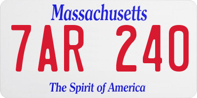 MA license plate 7AR240