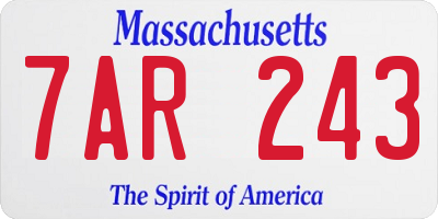 MA license plate 7AR243