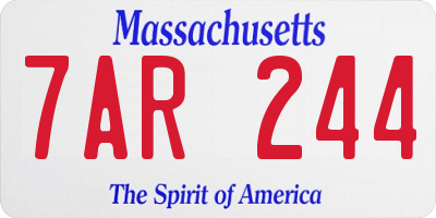 MA license plate 7AR244