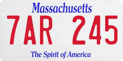 MA license plate 7AR245