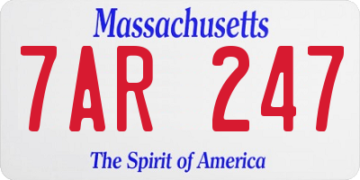 MA license plate 7AR247