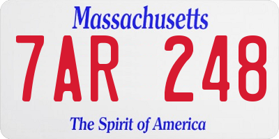 MA license plate 7AR248