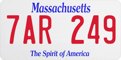 MA license plate 7AR249