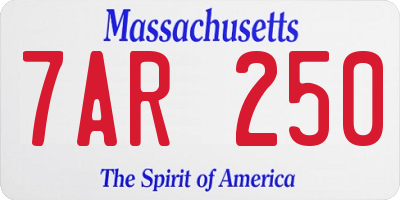 MA license plate 7AR250