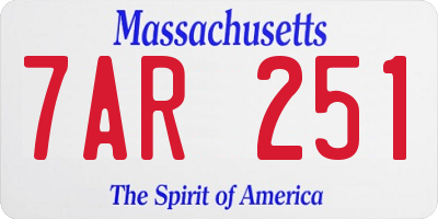 MA license plate 7AR251