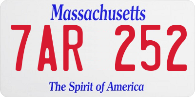 MA license plate 7AR252