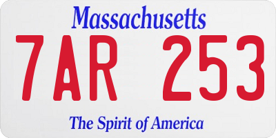 MA license plate 7AR253