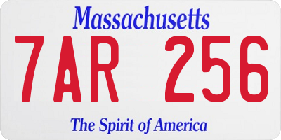 MA license plate 7AR256