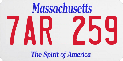 MA license plate 7AR259