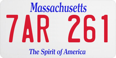 MA license plate 7AR261
