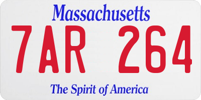 MA license plate 7AR264