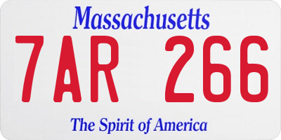 MA license plate 7AR266