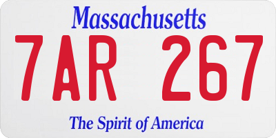 MA license plate 7AR267