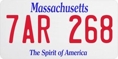 MA license plate 7AR268