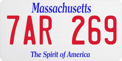 MA license plate 7AR269