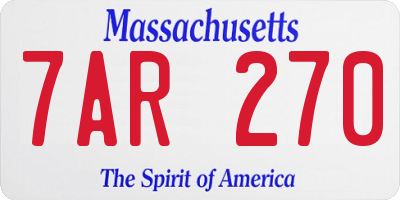 MA license plate 7AR270