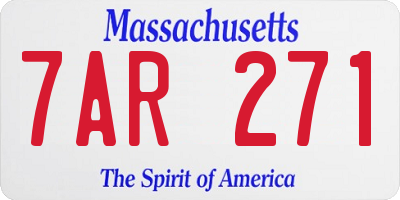 MA license plate 7AR271