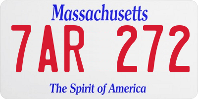 MA license plate 7AR272