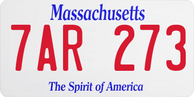 MA license plate 7AR273