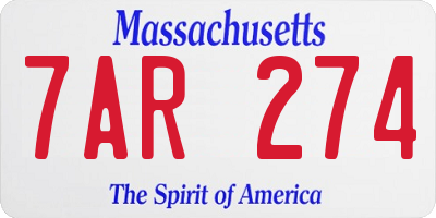 MA license plate 7AR274
