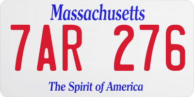 MA license plate 7AR276