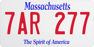 MA license plate 7AR277