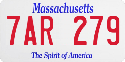 MA license plate 7AR279