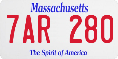 MA license plate 7AR280