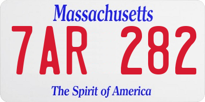 MA license plate 7AR282