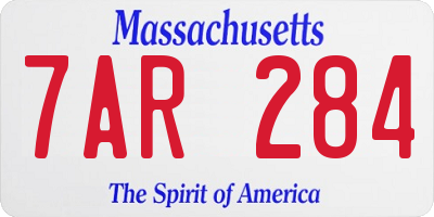 MA license plate 7AR284