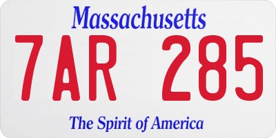 MA license plate 7AR285