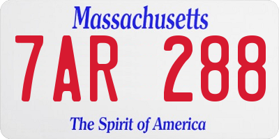 MA license plate 7AR288
