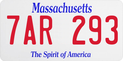 MA license plate 7AR293