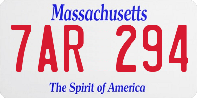 MA license plate 7AR294