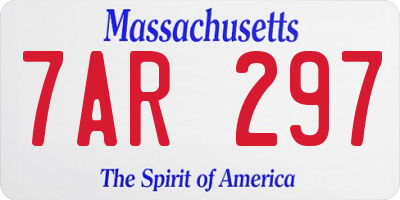 MA license plate 7AR297