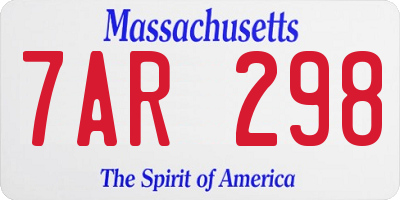 MA license plate 7AR298