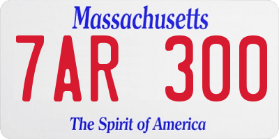 MA license plate 7AR300
