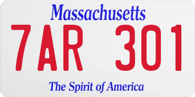 MA license plate 7AR301