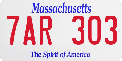 MA license plate 7AR303
