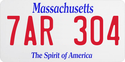 MA license plate 7AR304