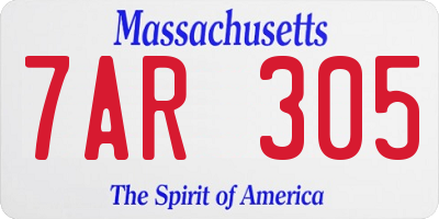 MA license plate 7AR305