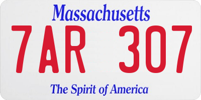 MA license plate 7AR307