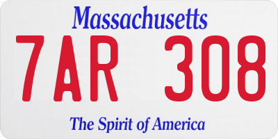 MA license plate 7AR308