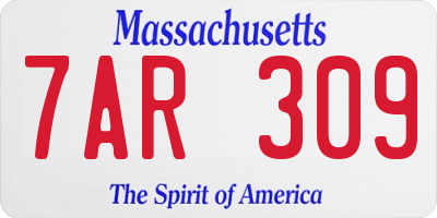 MA license plate 7AR309