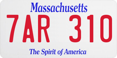 MA license plate 7AR310