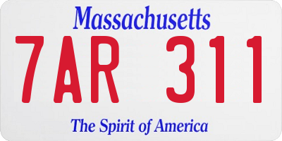 MA license plate 7AR311