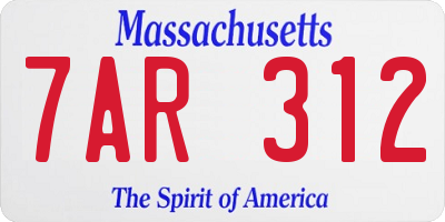 MA license plate 7AR312